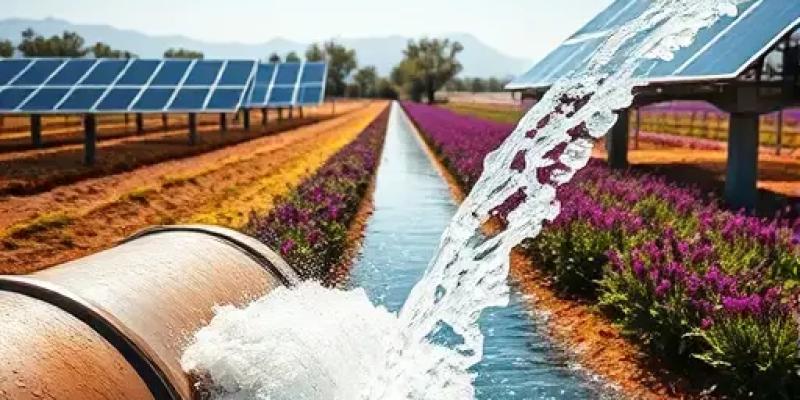 پمپ آب خورشیدی آبیاری مزارع زعفران و پسته بدون نیاز به برق و دیزل